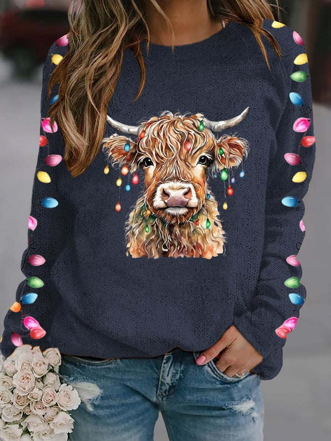 Women's West Highland Cow Print Casual Sweatshirt